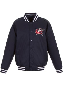 Columbus Blue Jackets Mens Navy Blue Poly Twill Medium Weight Jacket