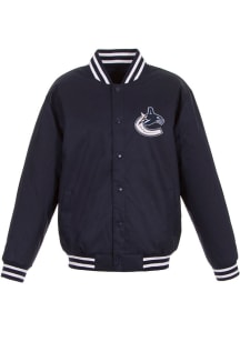 Vancouver Canucks Mens Navy Blue Poly Twill Medium Weight Jacket