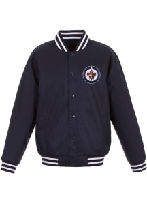Winnipeg Jets Mens Navy Blue Poly Twill Medium Weight Jacket