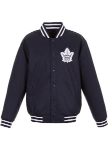 Toronto Maple Leafs Mens Navy Blue Poly Twill Medium Weight Jacket