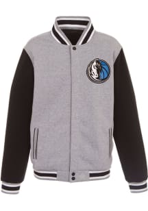 Dallas Mavericks Mens Grey Reversible Fleece Medium Weight Jacket