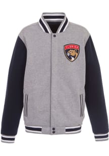 Florida Panthers Mens Grey Reversible Fleece Medium Weight Jacket