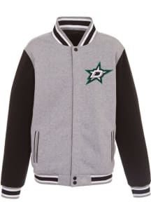 Dallas Stars Mens Grey Reversible Fleece Medium Weight Jacket