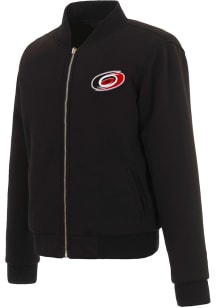 Carolina Hurricanes Womens Black Reversible Fleece Zip Up Medium Weight Jacket