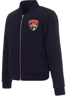 Florida Panthers Womens Navy Blue Reversible Fleece Zip Up Medium Weight Jacket