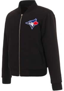 Toronto Blue Jays Womens Black Reversible Fleece Zip Up Medium Weight Jacket