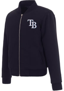 Tampa Bay Rays Womens Navy Blue Reversible Fleece Zip Up Medium Weight Jacket