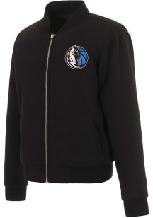 Dallas Mavericks Womens Black Reversible Fleece Zip Up Medium Weight Jacket