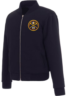 Denver Nuggets Womens Navy Blue Reversible Fleece Zip Up Medium Weight Jacket