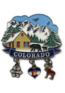 Colorado Snowy Mountain Enamel Dangle Magnet