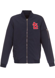 St Louis Cardinals Mens Navy Blue Nylon Bomber Light Weight Jacket