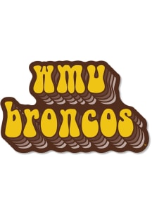 Western Michigan Broncos 2" Stacked Bubble Text Dizzler Stickers - Brown