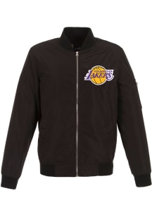 Los Angeles Lakers Mens Black Nylon Bomber Light Weight Jacket