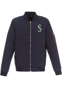 Seattle Mariners Mens Navy Blue Nylon Bomber Light Weight Jacket