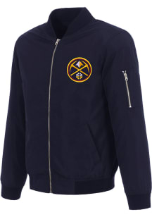 Denver Nuggets Mens Navy Blue Nylon Bomber Light Weight Jacket
