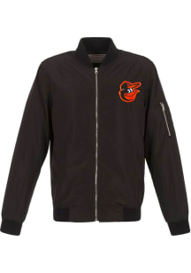 Baltimore Orioles Mens Black Nylon Bomber Light Weight Jacket