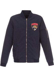 Florida Panthers Mens Navy Blue Nylon Bomber Light Weight Jacket