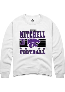 Dominic Mitchell K-State Wildcats Mens White Football NIL Striped Player Crew