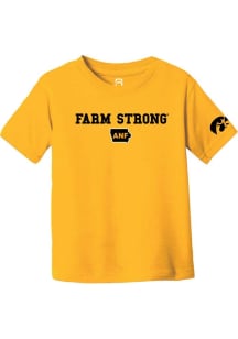 Summit Sportswear Iowa Hawkeyes Toddler Gold Farm Strong Short Sleeve T-Shirt