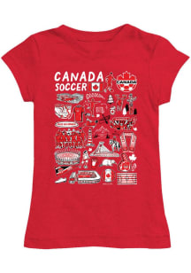 Vive La Fete Canada National Team Toddler Girls Red Lexie Short Sleeve T-Shirt