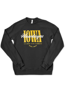 Bozz Prints Iowa Hawkeyes Mens Black Layred Name Long Sleeve Crew Sweatshirt