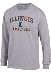 Champion Illinois Fighting Illini Grey Font Class of 2028 Jersey Long Sleeve T Shirt