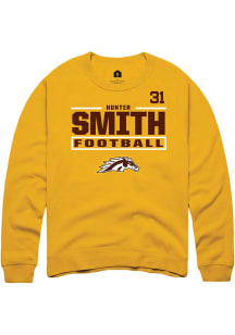 Hunter Smith Western Michigan Broncos Mens Gold Football NIL Stacked Box Player Crew
