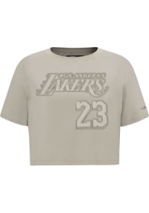 LeBron James Los Angeles Lakers Womens Brown Netural Player Boxy Player T-Shirt