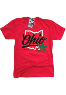GV Art + Design Ohio Red Script Short Sleeve Fashion T Shirt