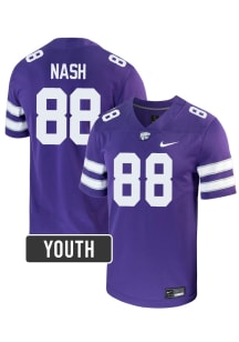 Erwin Nash K-State Wildcats Youth Purple Nike NIL Name And Number Football Jersey