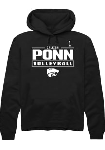 Caleigh Ponn K-State Wildcats Mens Black NIL Stacked Box Player Hood