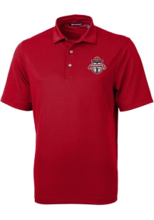 Cutter and Buck Toronto FC Mens Red Virtue Eco Pique Short Sleeve Polo
