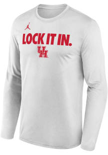 Nike Houston Cougars White Basketball Postseason Bench Long Sleeve T-Shirt