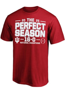 Indiana Hoosiers Mens Red 2025 College Football National Champions Perfect Season Big and Tall T-S..