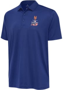 Antigua New York Mets Mens Blue America's 250th Ellipse Short Sleeve Polo