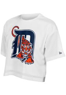 Detroit Tigers Womens New Era Summer Boxy Fashion Baseball Jersey - White