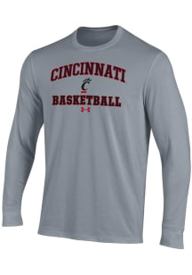 Under Armour Cincinnati Bearcats Grey Basketball Performance Long Sleeve T Shirt