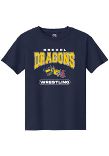 Summit Sportswear Drexel Dragons Youth Navy Blue Wrestling Short Sleeve T-Shirt