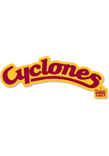 Iowa State Cyclones 3.5" Vault Cyclones Stickers - Cardinal