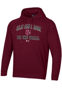 Under Armour Alabama A&M Bulldogs Mens Maroon Basketball Rival Long Sleeve Hoodie