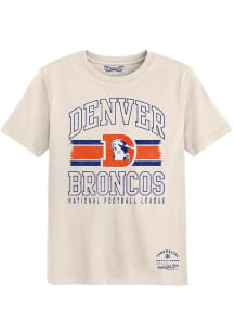 Mitchell and Ness Denver Broncos Boys White Logo Lockup Short Sleeve T-Shirt