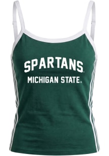 Hype and Vice Michigan State Spartans Womens Green Sideline Stripes Tank Top
