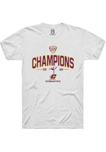 Summit Sportswear Central Michigan Chippewas White MAC 2026 Gymnastics Champions Short Sleeve T Sh..
