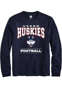 Summit Sportswear UConn Huskies Navy Blue Football Long Sleeve T Shirt
