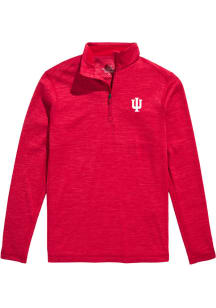 Indiana Hoosiers Mens Red Sankaty Long Sleeve Qtr Zip Pullover