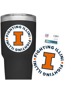 Illinois Fighting Illini Script Durable Stickers - Navy Blue