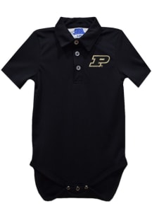 Vive La Fete Purdue Boilermakers Baby Black Team Short Sleeve One Piece Polo