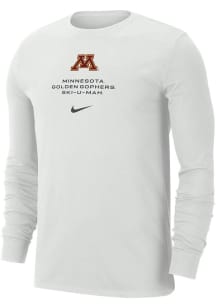 Nike Minnesota Golden Gophers Ash Primary Logo Long Sleeve T Shirt