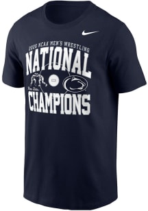 Nike Penn State Nittany Lions Navy Blue 2026 NCAA Wrestling National Champions Short Sleeve T Shir..