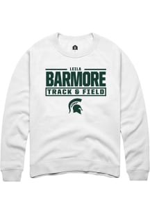 Leila Barmore Michigan State Spartans Mens White NIL Stacked Box Player Crew